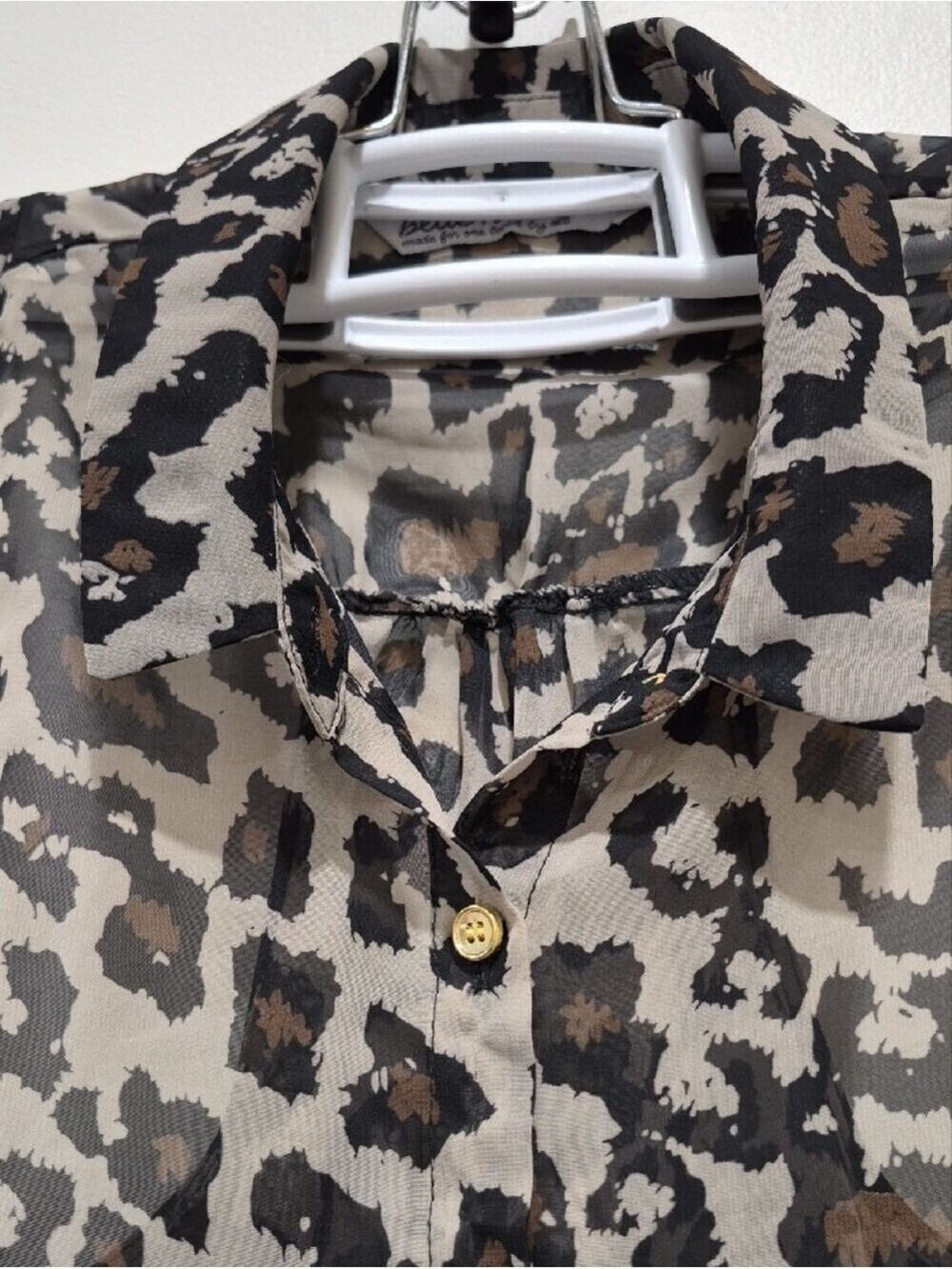 Bluenotes Leopard Print Sheer High-Low Vest Top M - Picture 2 of 12